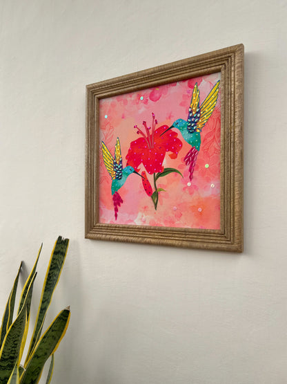 Hibiscus & Hummingbirds Wall Art