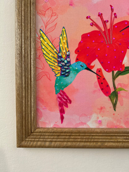 Hibiscus & Hummingbirds Wall Art