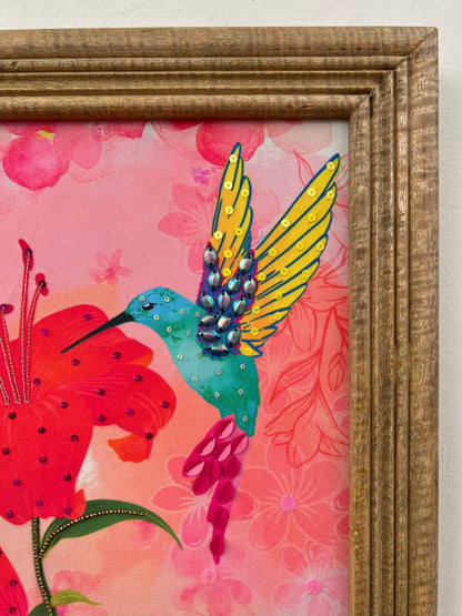 Hibiscus & Hummingbirds Wall Art