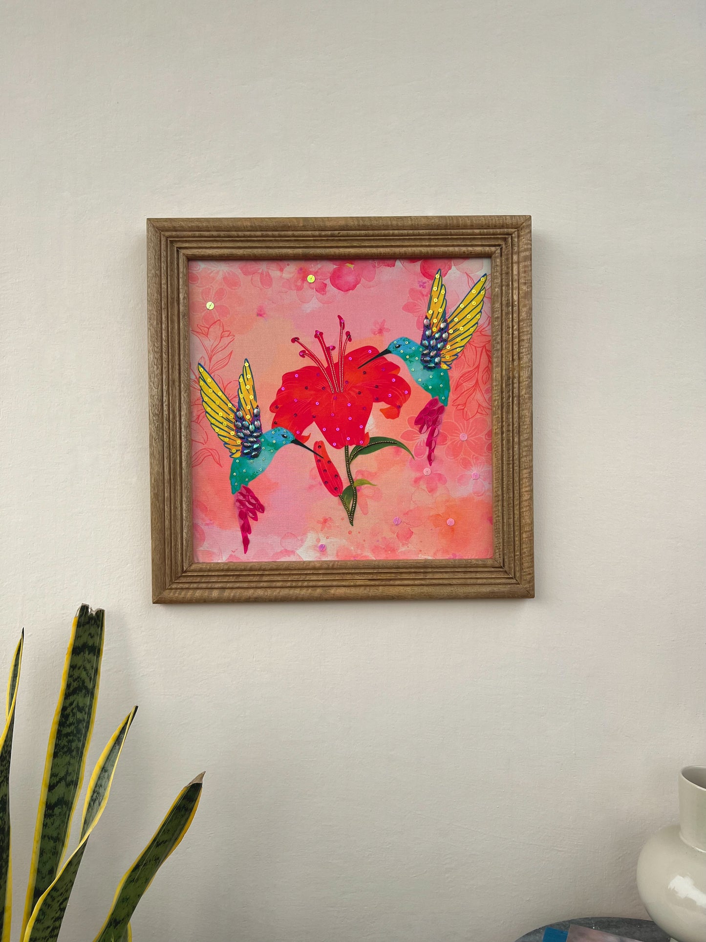 Hibiscus & Hummingbirds Wall Art