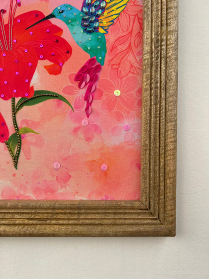 Hibiscus & Hummingbirds Wall Art