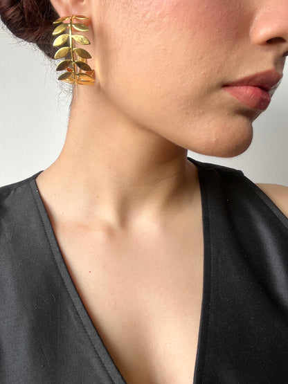 Golden Laurel Hoops