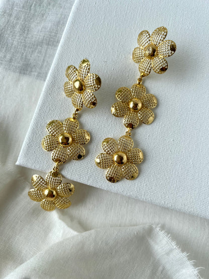 Golden Daisy Cascade Earrings