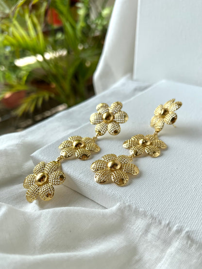 Golden Daisy Cascade Earrings