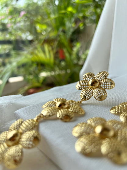 Golden Daisy Cascade Earrings