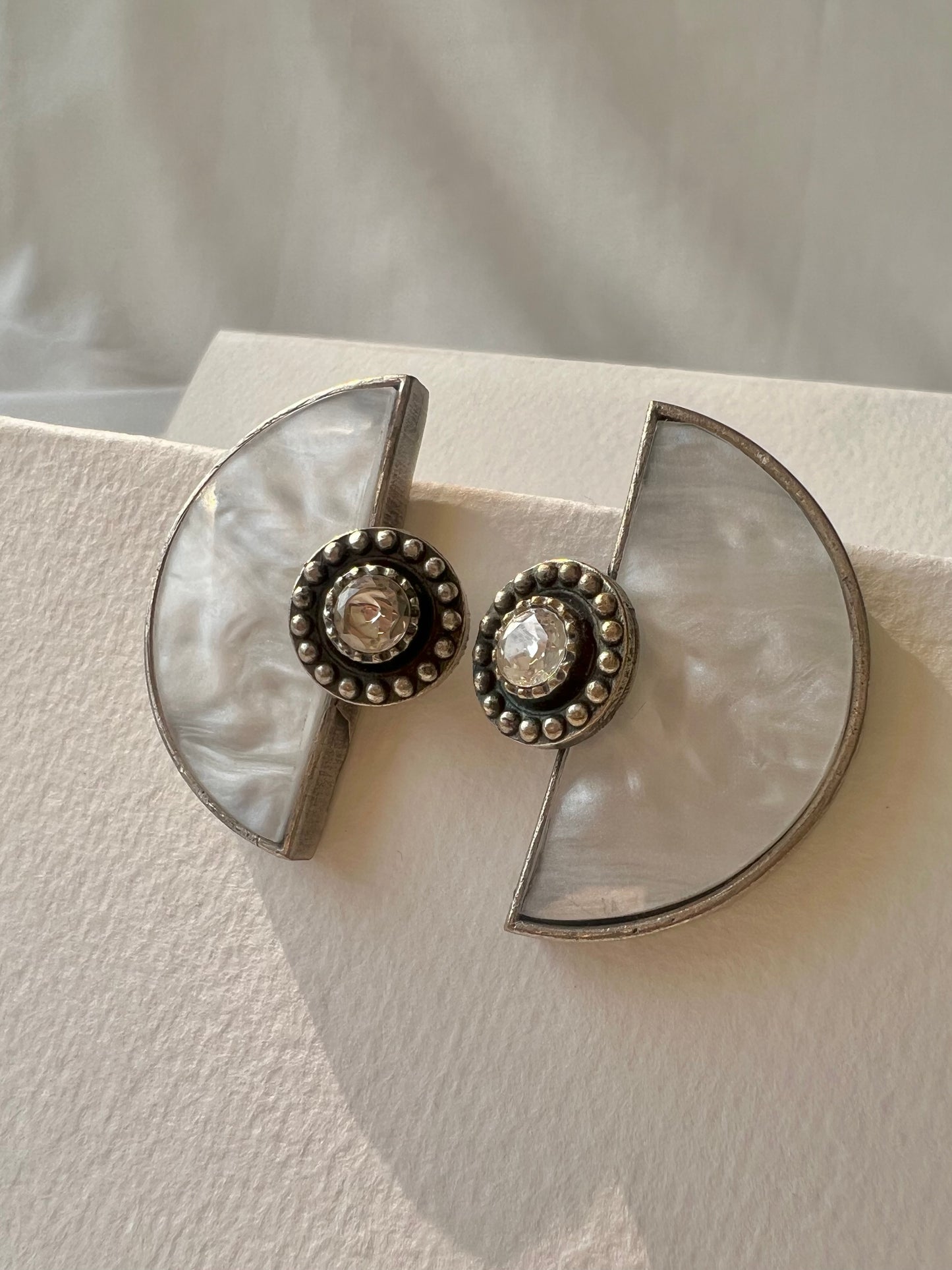 Luna Pearl Crescent Earrings