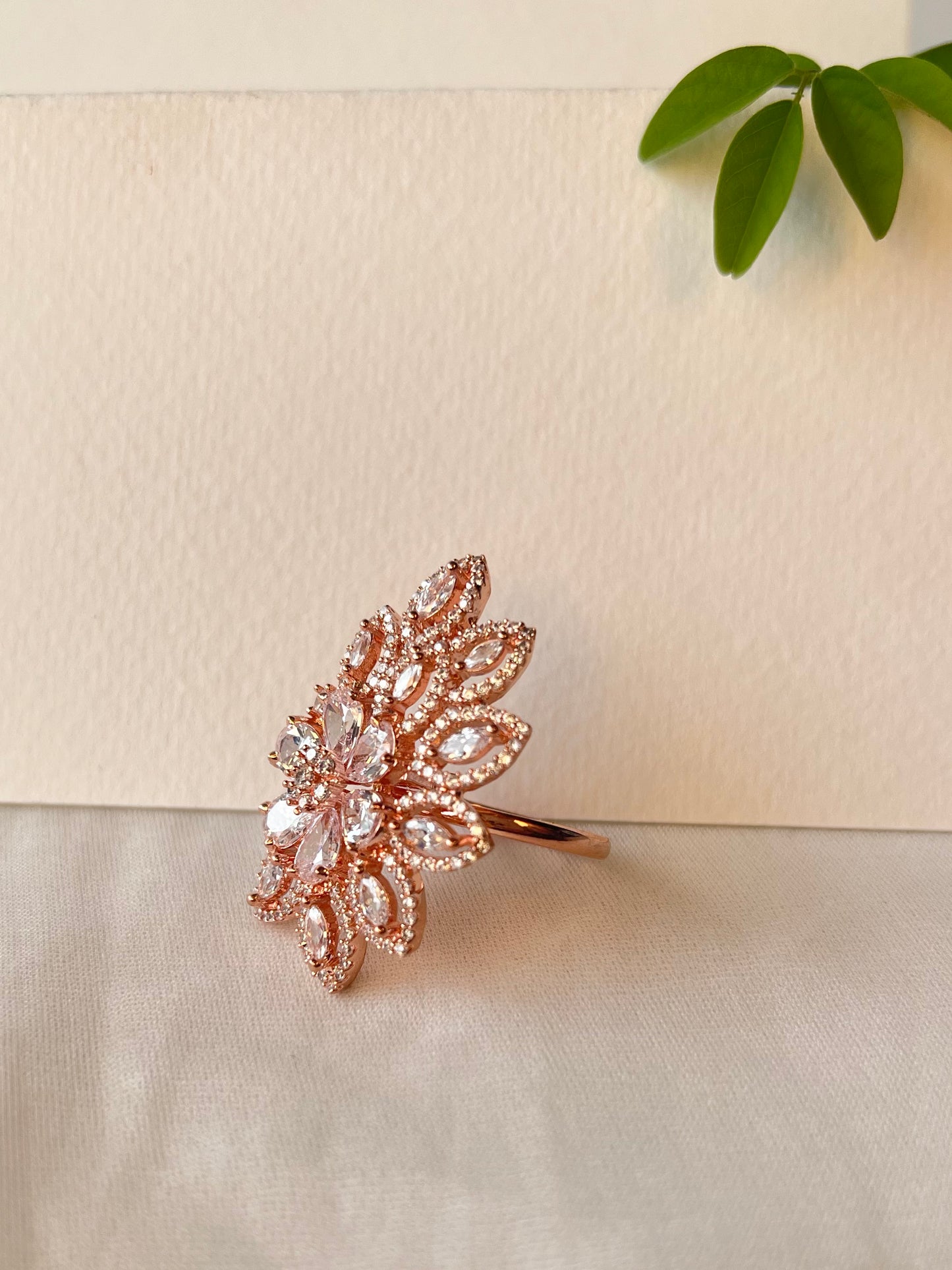 Peacock Elegance Adjustable Ring